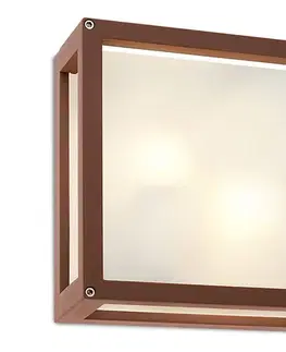Svietidlá Redo 9893 - Vonkajšie nástenné svietidlo BRICK 2xE27/42W/230V IP54 hnedá 9893