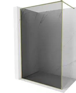 Sprchové dvere MEXEN/S - Kyoto-XF Sprchová zástena WALK-IN s rámom 50 x 202, grafit 10 mm, zlato 800-050-104-50-40-X