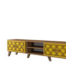 TV stolíky TV stolík Class - Walnut, Yellow
