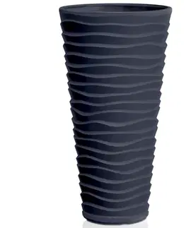 Kvetináče a truhlíky NABBI DPSA300 plastový kvetináč 29,6 cm antracit