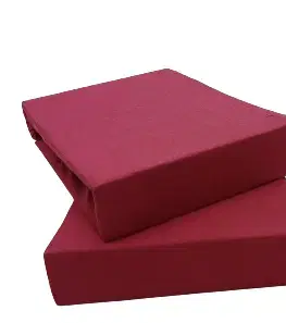 Plachty Posteľná plachta jersey bordová TiaHome - 200x220cm