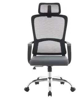Kancelárske stoličky KONDELA Randy kancelárske kreslo čierna / sivá / chróm