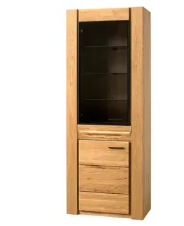 Vitríny a regály do obývačky Vitrína Velvet 10 2d L Masívny Dub Prírodný Olej