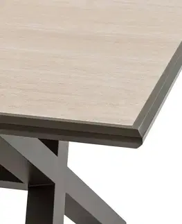 Stolčeky DEOKORK Hliníkový stôl BERGAMO 220x113 cm (šedo-hnedá)