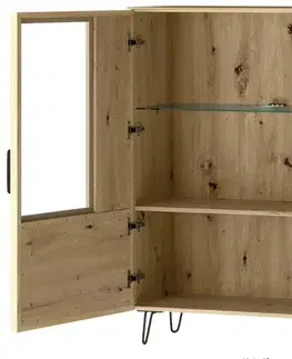Vitríny Komoda z masívu BIMBO 15 s LED, dub divoký / artisan olej