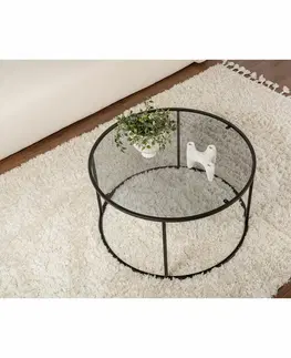 Konferenčné stolíky Konferenčný stolík Black s tmavým sklom, 80 cm