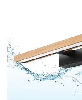Kúpeľňové zrkadlá BRILAGI - LED kúpeľňové osvetlenie zrkadla 3v1 WOODY MIRROR LED/8W/230V IP44 čierna/dub 8590828018162