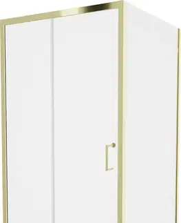 Vane MEXEN/S - Apia Sprchovací kút 90x90, transparent, zlato + vanička so sifónom 840-090-090-50-00-4070G