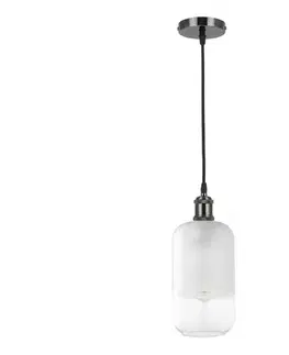 Svietidlá BRILAGI - LED luster na lanku RETRO GLASS 1xE27/60W/230V pr. 14 cm čierna/biela NSTK7777+AI0177