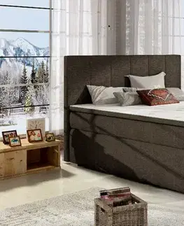 Postele ArtElta Manželská posteľ BOLERO Boxspring | 180 x 200 cm Bolero rozmer: 180x200 cm, Bolero farba: Sawana 26