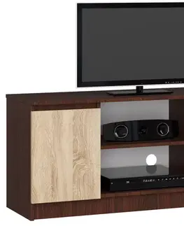 TV stolíky Moderný TV stolík ROMANA120, wenge / dub Sonoma