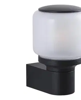 Svietidlá  Vonkajšia nástenná lampa MADRID 1xE27/12W/230V IP44 čierna 331397