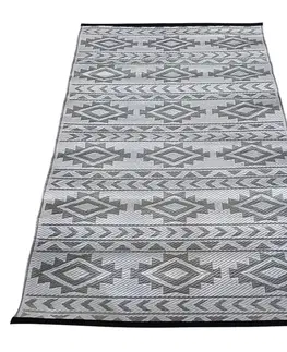 Koberce a koberčeky KONDELA Meirin Typ 2 terasový koberec sivá / biela / vzor