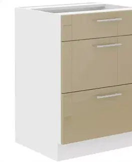 Kuchynské skrinky stojace Kuchynská skrinka Lara 60d 3s Bb Mdf Cappucino lesk