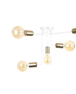 Svietidlá Keter Lighting Prisadený luster NIXO 5xE27/60W/230V biela/zlatá 1156/22