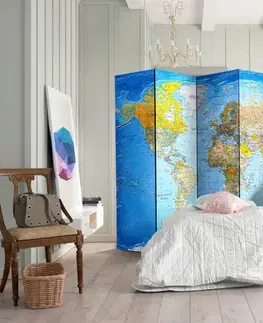 Paravány Paraván World Classic Map Dekorhome