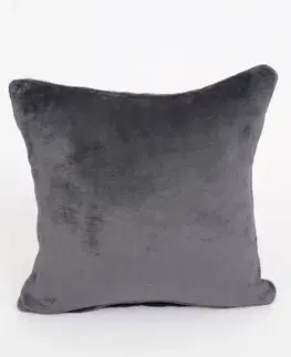 Dekoračné obliečky MKLozkoviny.sk Obliečka na vankúš mikroplyš 40 × 40 cm –  Laura tmavo šedá-  -
