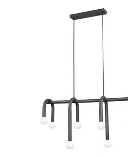 Svietidlá Viokef Lighting Luster na lanku DELORI 8xG9/28W/230V čierny 4324700