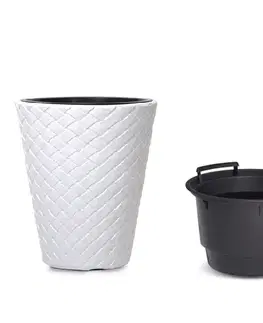 Kvetináče a truhlíky NABBI DBMT300 plastový kvetináč 30 cm biela