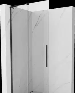 Sprchové dvere MEXEN/S - Velar L Sprchová zástena posuvná Walk-in 120 x 200, transparent 8 mm, čierna 871-120-003-03-70