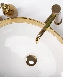 Umývadlá REA - Umývadlo na dosku Margot White/Gold REA-U9650