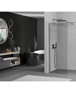 Sprchové dvere MEXEN/S - Kyoto Sprchová zástena WALK-IN 125 x 100, transparent, grafit kartáčovaná 800-125-202-66-00-100