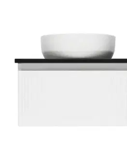 Kúpeľňový nábytok Kúpeľňová skrinka so žulovou doskou SAT Evolution 58x30x44, 8 cm biela mat SATEVO60WMZ SATEVO60WMZ