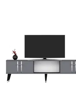 TV stolíky YOKOHAMA televízny stolík, antracit / strieborná