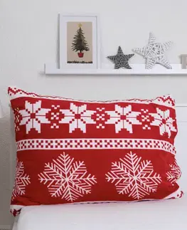 Dekoračné obliečky MKLozkoviny.sk Obliečka na vankúš mikroplyš 70 × 90 cm – Vianoce červené-  -