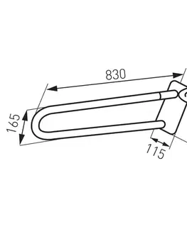 Doplnky do kúpeľne NOVASERVIS - Úchyt dvojitý sklopný 852 mm biely R66830,11