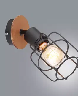 Moderné lampy do obývačky Nástenné svietidlo  54037-1 čierno-hnedé K1