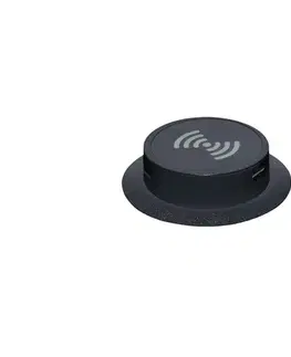 Predlžovacie káble  DC64BW-PD20 - Vstavaná bezdrôtová nabíjačka + USB A+C čierna DC64BW-PD20