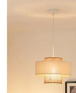 Svietidlá BRILAGI - Luster na lanku DALLAS 1xE27/15W/230V pr. 30 cm hnedá/krémová/biela 608817