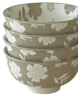 Misky polievka, kompót, šalát MAKRO - Miska kompótová kvety porcelánová, sada 4ks
