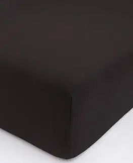 Plachty MKLozkoviny.sk Jersey prostěradlo s elastanem 120 × 200 cm – tmavě hnědé