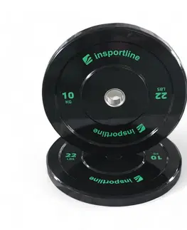 Oceľové kotúče Bumper Plate lite Gumový kotúč inSPORTline Bumper Plate Lite 10 kg 50 mm