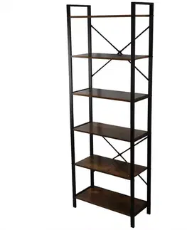 Regály v podkrovnom štýle Regál Loft 8640 E dark vintage wood
