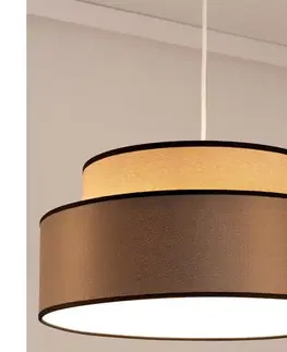 Svietidlá  Luster na lanku GRACE 1xE27/60W/230V pr. 40 cm béžová/hnedá 0283