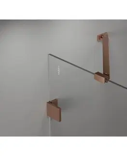 Sprchové dvere MEXEN/S - Lunar vaňová zástena FIX 90 x 150, transparent, meď kartáčovaná 897-090-000-65-00