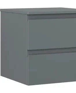 Kúpeľňový nábytok MEXEN/S - Orio kúpeľňová skrinka pod umývadlo 50 cm s doskou, 2 zásuvky, grafit mat 91A10-05047-2-BFFC66