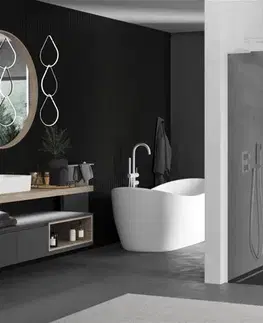Sprchové dvere MEXEN/S - Kioto L Sprchová zástena WALK-IN 110 x 200, grafit, biela 800-110-103-20-40