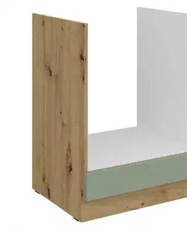 Kuchynské dolné skrinky KONDELA Arsany 60 D GAZ BB dolná kuchynská skrinka aquamarine / dub artisan