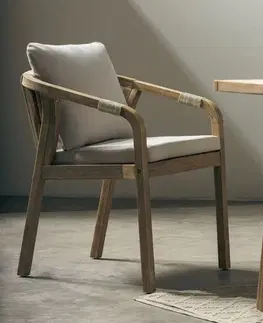 Záhradné stoličky ERICE pohodlná záhradná stolička, teak/béžová