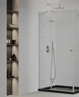 Vane MEXEN/S - Roma sprchovací kút 90x120, transparent, chróm + čierna vanička so sifónom 854-090-120-01-00-4070