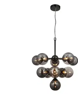 Svietidlá Endon 101147 - Závesný luster na lanku OSCAR 11xG9/18W/230V čierna/dymová 101147