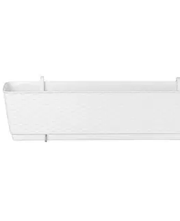 Kvetináče a truhlíky NABBI DRL600PW plastový balkónový kvetináč 59 cm biela
