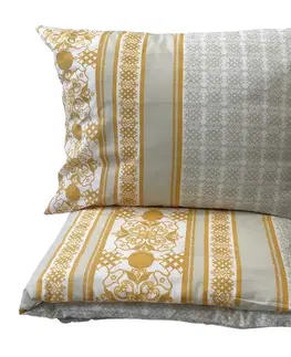 Obliečky Obliečky bavlnené Angelika gold TiaHome - 2x Vankúš 90x70cm, 1x Paplón 200x220cm