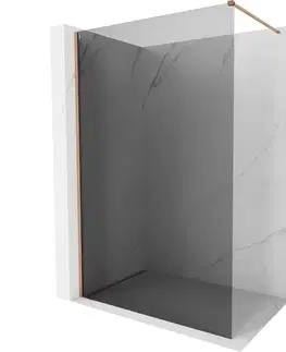 Sprchové dvere MEXEN/S - Kyoto-X Sprchová zástena WALK-IN 50 x 200, grafit 10 mm, meď kartáčovaná 800-050-101-65-40-X