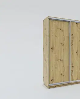 Šatníkové skrine LUNATA š300/v220 štvordverová šatníková skriňa, dub Artisan