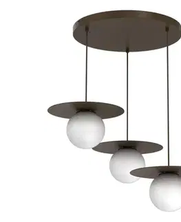 Svietidlá  Závesné svietidlo na lankách FLAT 3xE27/15W/230V hnedé 9569